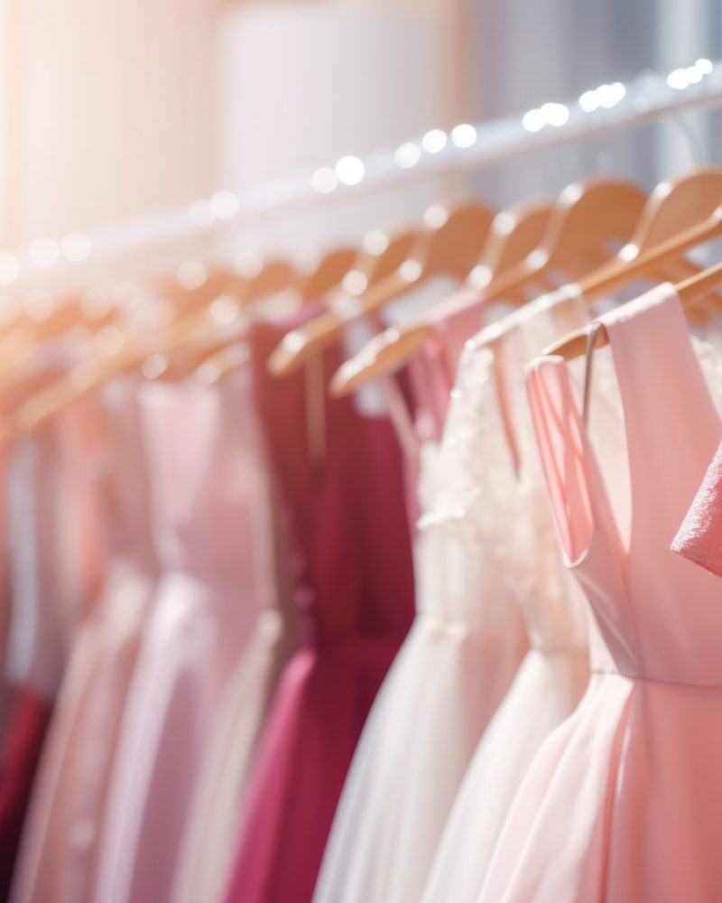 colorful female fashion dress clothes boutique, ai